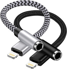 2Pack Iphone Headphone Adapter, Apple Mfi Certified Lightning to 3.5Mm Headpho