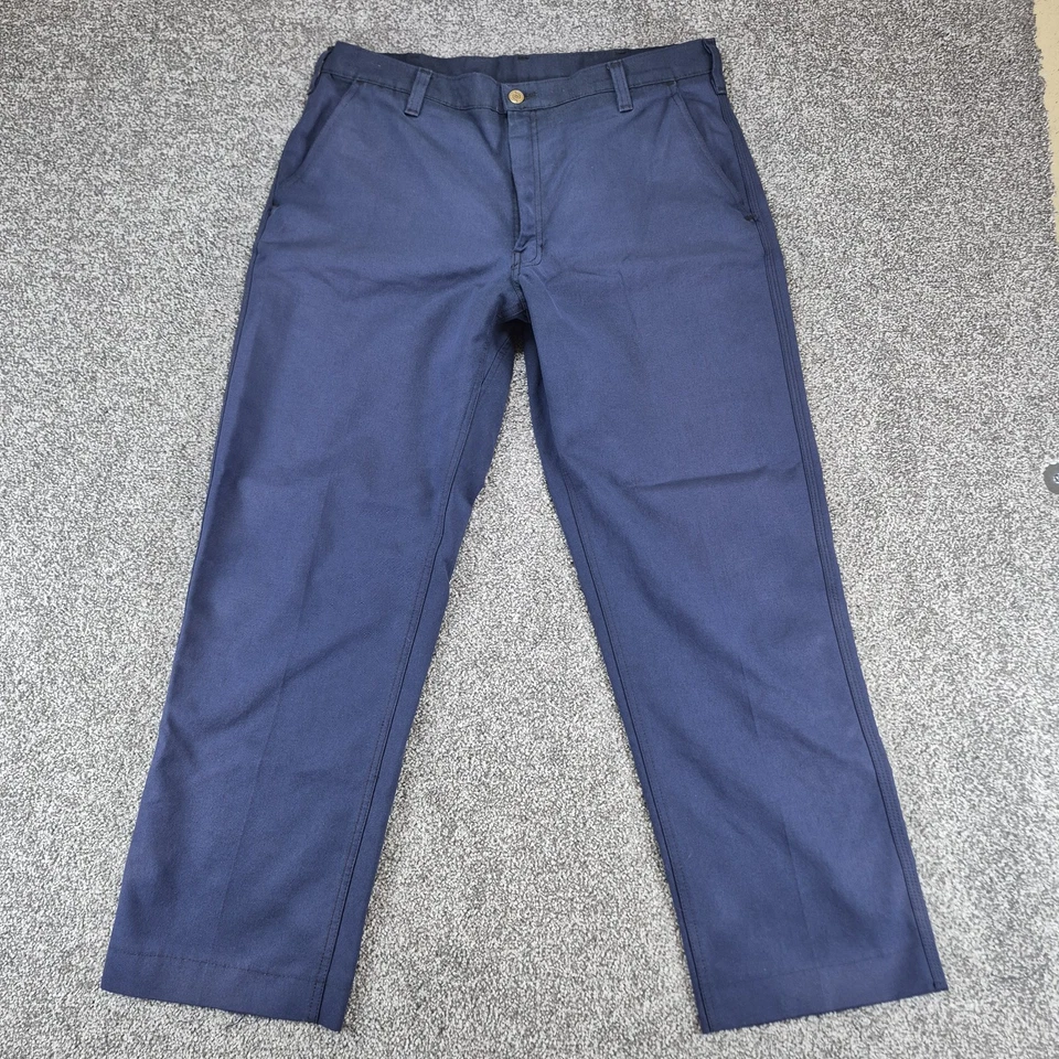 Pantalones de trabajo Workrite FR Nomex 2112 HRC 1 resistentes al fuego para hombre 36 azul marino  Foto 3 de 4