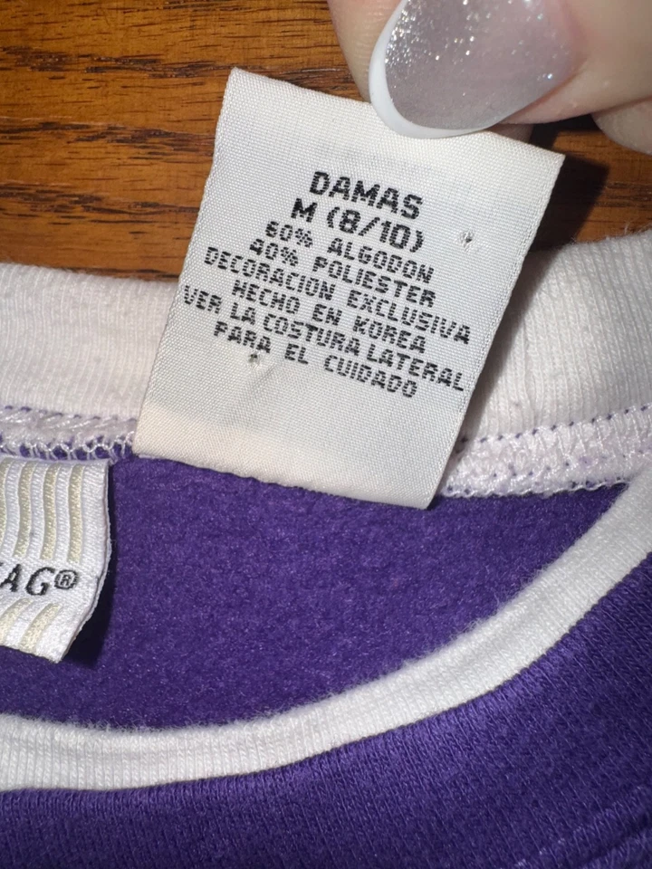 Moletom feminino vintage Halloween roxo tamanho médio 8/10 bordado Granny Core - Imagem 4 de 4