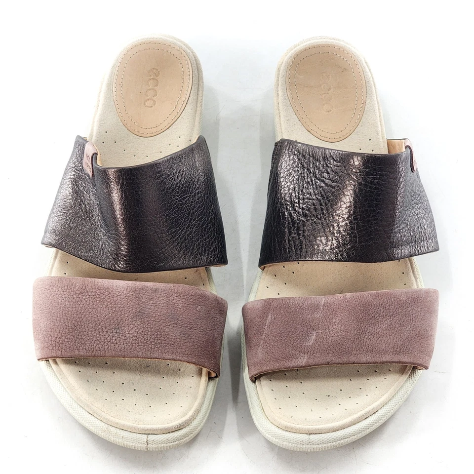 Sandalia ECCO Damara Slide Metálica Z3248 Malva Peltre Talla 41 10 Foto 3 de 4