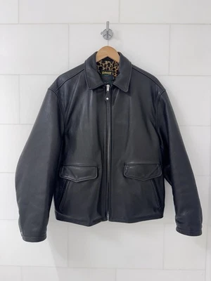 Supreme x Schott Leopard Lined Leather Racer Jacket FW/24 | eBay