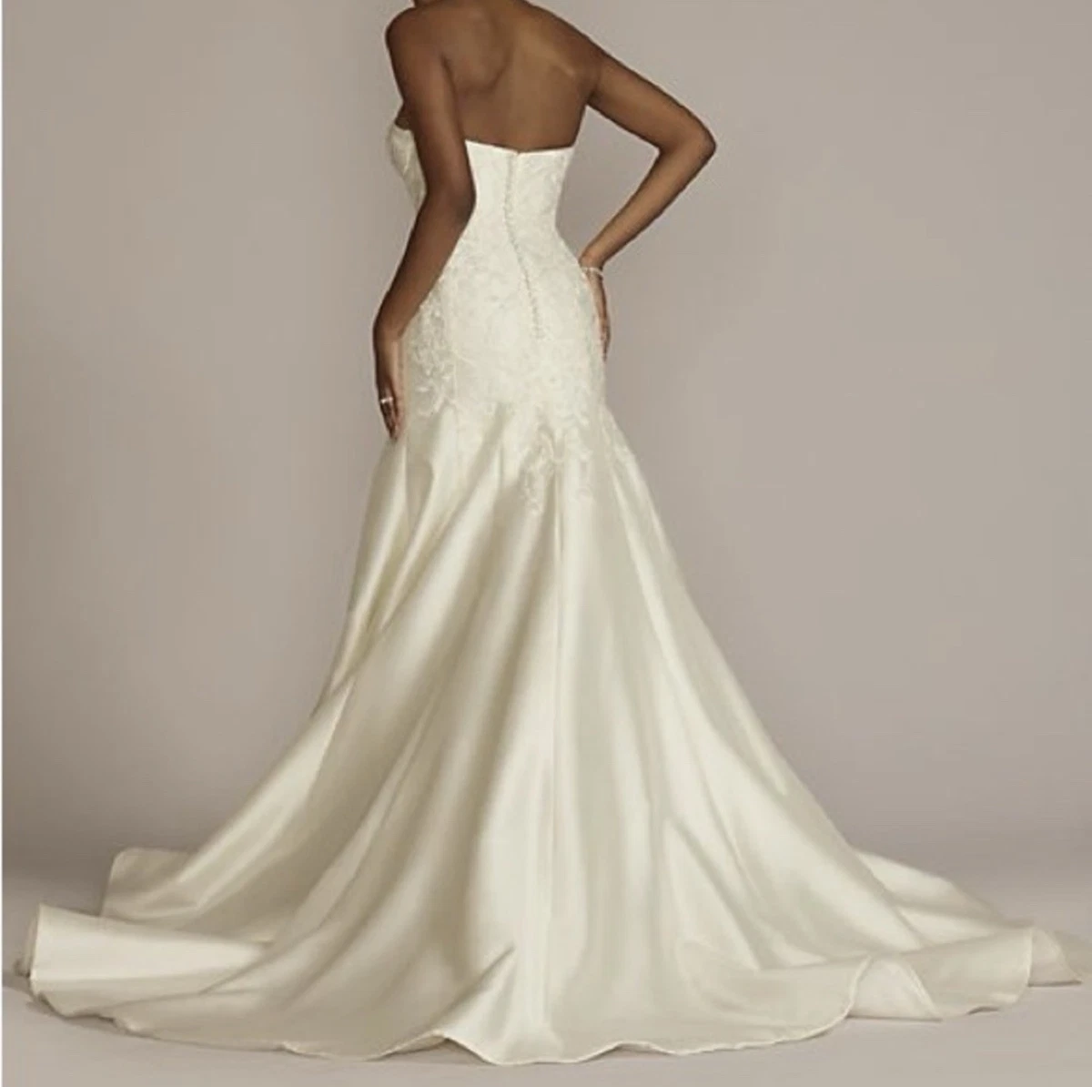 oleg cassini strapless lace trumpet wedding dress Oleg Cassini | Dresses | New Oleg Cassini Strapless Lace Trumpet Wedding  Dress Style Crl277 Size 2
