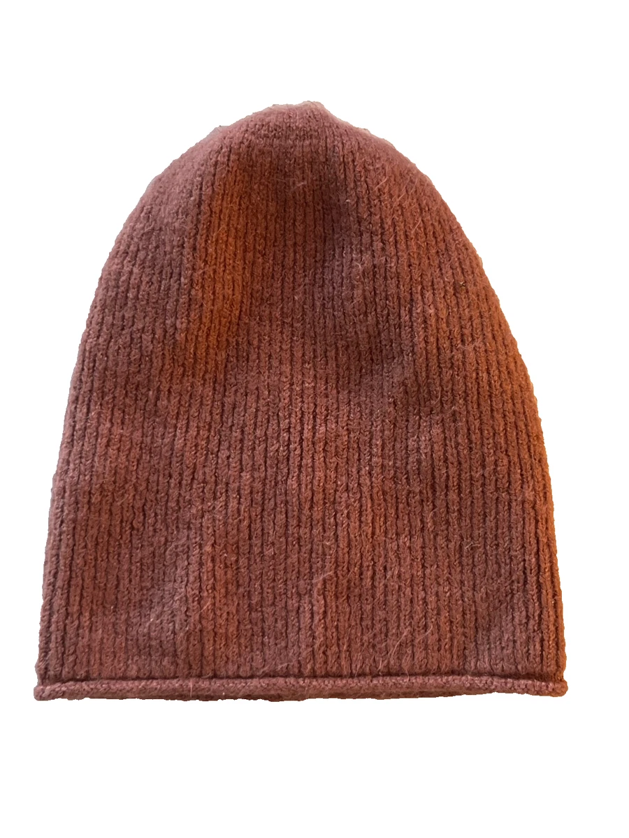 Madewell Hat Beanie Red Orange 100% Merino Wool Chunky Knit Cuff Cottagecore New Reversible Cuffed Beanie | Madewell main image 3