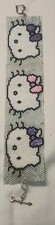 Hello Kitty Seed Beaded Bracelet, Sparkling Silver, 1.25"  6.75", Toggle Clasp