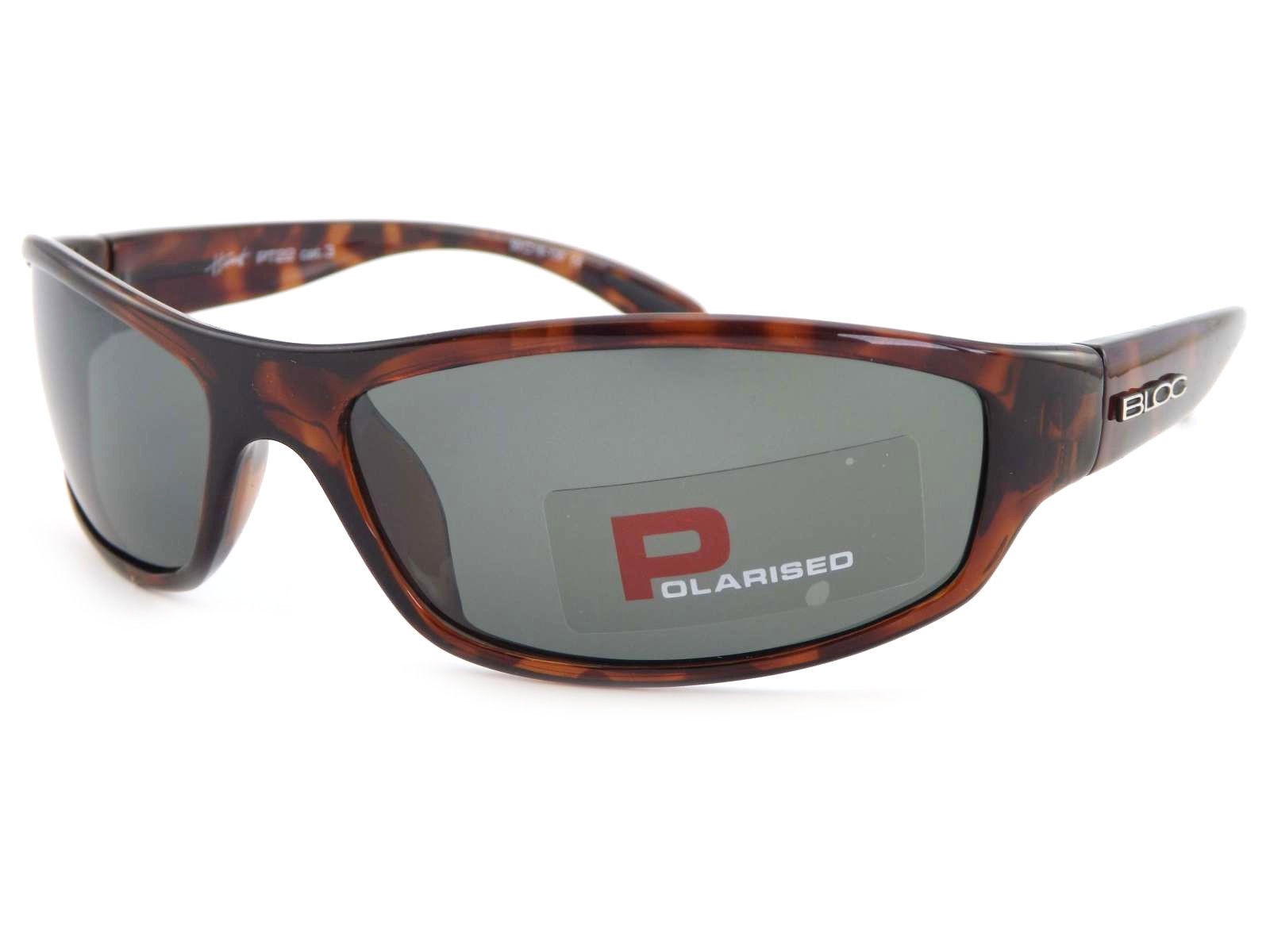 Bloc Hornet Polarized Sunglasses Shiny Brown Tortoise w/ Green CAT.3 Lenses PT22