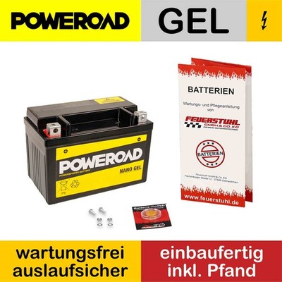 Kawasaki ZX-6R Ninja, 2009-2017 (ZX600R) Gel Batterie, geladen (inkl 7,50 Pfand)