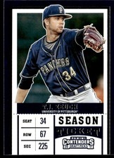 2017 Panini Contenders Draft Picks T.J. Zeuch Pittsburgh Panthers #22B