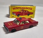 Lesney Diecast Matchbox No. 59 Ford Galaxie Fire Chief Car with Original Box