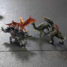 Kid Galaxy Posable Dinosaur Toy Figures Stegosaurus Spinosaurus Riojasaurus Lot4