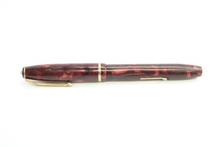 Vintage Conway Stewart 15 Fountain Pen Writing 14ct Gold Nib Burgundy Boxed