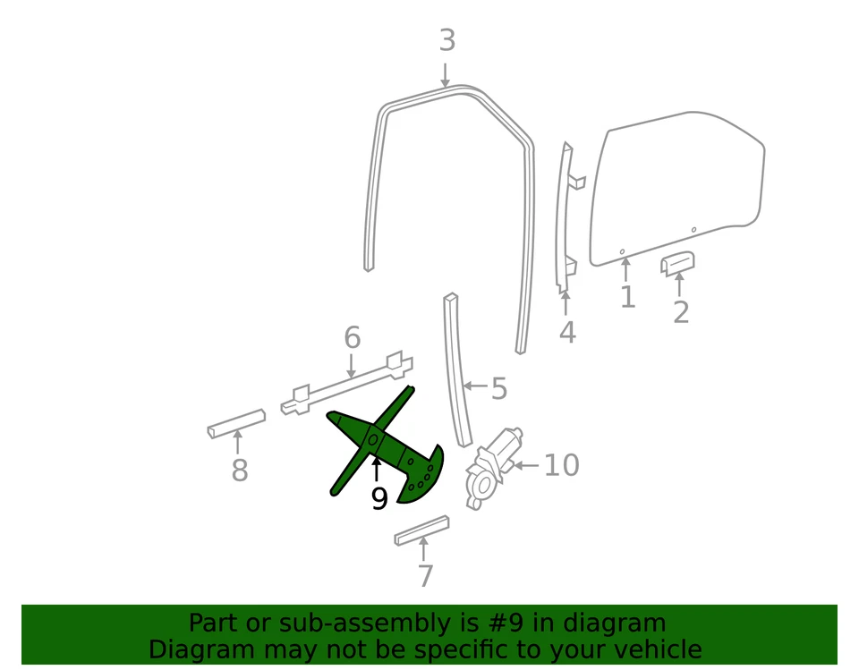 97-09 GENUINE FRONT LH SIDE POWER WINDOW REGULATOR, NEW OEM PART, PN 16629471 - Image 2 of 4