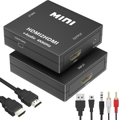 4K 60Hz HDMI Audio Extractor Converter, HDMI to 3.5mm AUX Audio Adapter