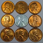 9 Lincoln Wheat Cents Uncirculated/Toned All Different Dates! (Lot#9)