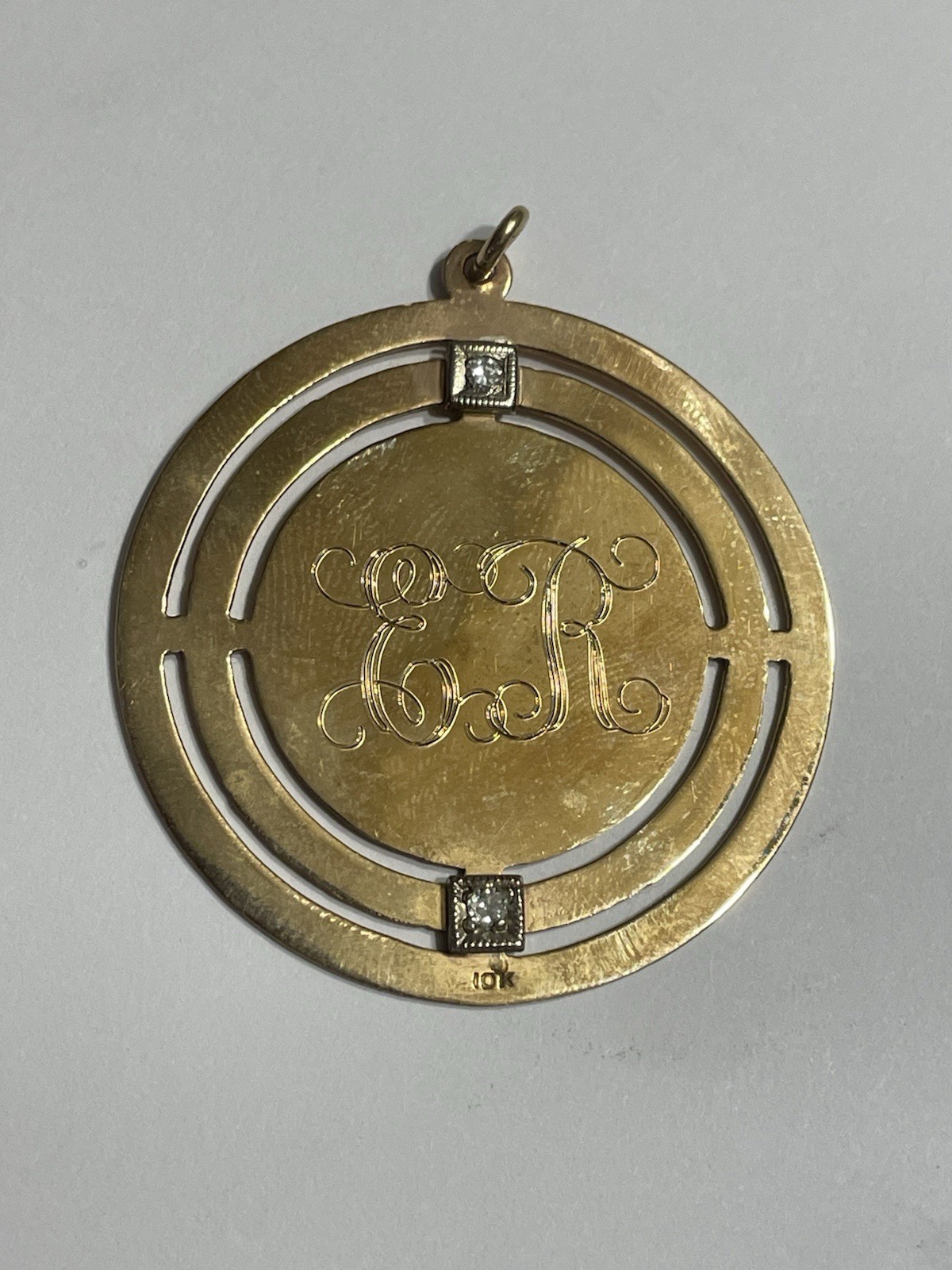 Large Solid 10k Yellow Gold  Personalized Pendant… - image 8