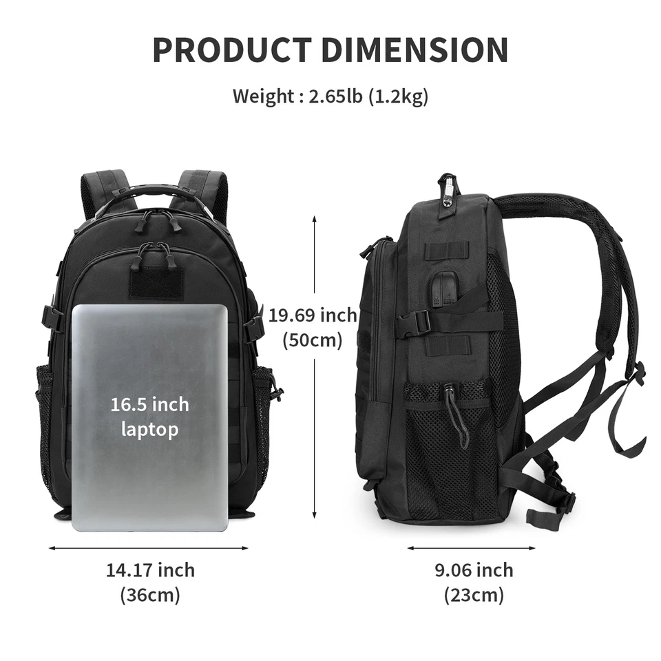 25L 30L 40L 45L 50L 70L100L Army Rucksack Molle Armee Bundeswehr Kampfrucksack - Bild 3 von 4