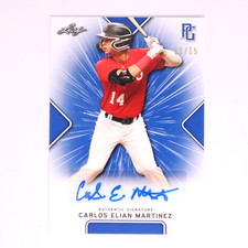 Carlos Elian Martinez 2021 Leaf Perfect Game RC Auto Blue 11/15