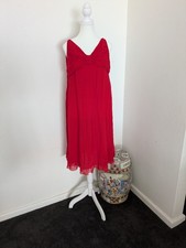 Valentino Runway Red Chiffon Cocktail Dress Euc 10