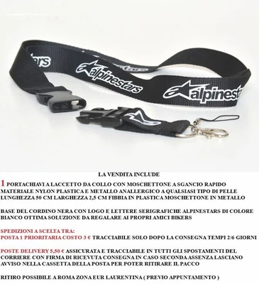 Portachiavi da Collo Portachiavi ALPINESTARS Cordino a Sgancio Rapido Moto Uomo - Imagen 1 de 4