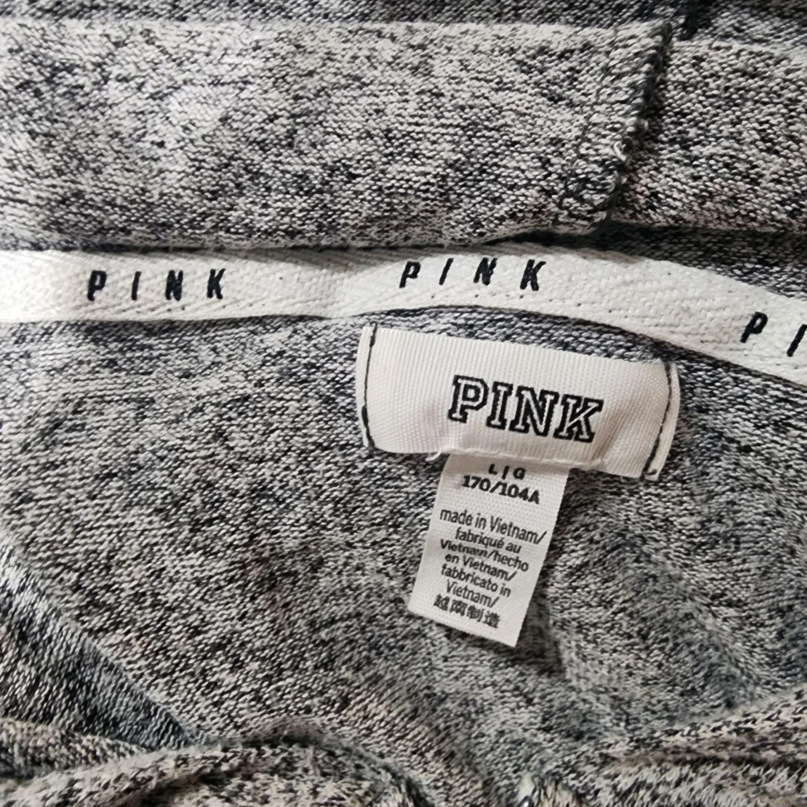 UNDERCOVER Felpa con cappuccio Victoria's Secret ROSA full zip donna taglia L loungewear semplice casual accogliente