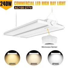 150W~240W LED High Bay Light Industrial Commercial Fixture With Microwave Sensor