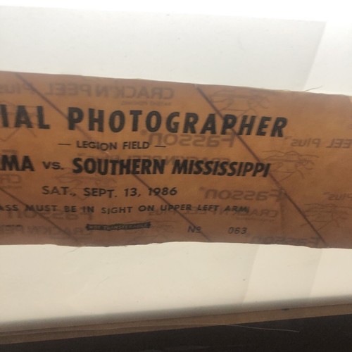 College Football - Alabama football Photographer Pass Arm Band Alabama Vs S Ms - Picture 2 of 6
