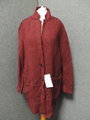 ZARA BASIC BURROW WOLLMANTEL weinrot UK S UVP 59,99£ LN132 DD 08
