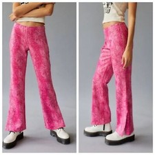 URBAN OUTFITTERS - SIZE 10 - WOMEN’S VIVICA FAUX LEATHER PANTS - SNAKESKIN PINK