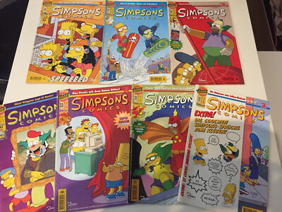 7x Simpsons Comics   Matt Groening  21,24,26,27,31,32,33  Komplett mit Stickern