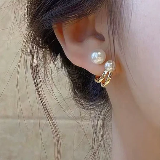 Double g pearl earrings outlet