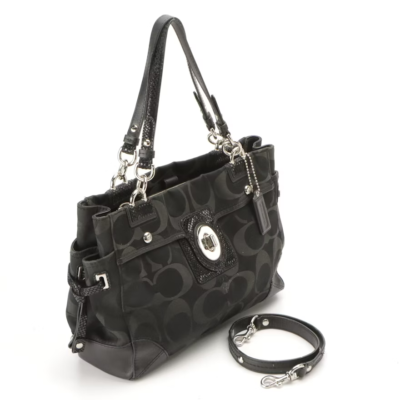 Vintage Coach Black Leather&Canvas No J0982-14528 Shoulder Bag