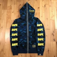 BAPE LOGO Blue camo full zip hoodie A Bathing Ape Size L