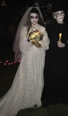 VTG Ghost Bride Halloween Costume, UNIQUE, OOAK, Veil Size XS 