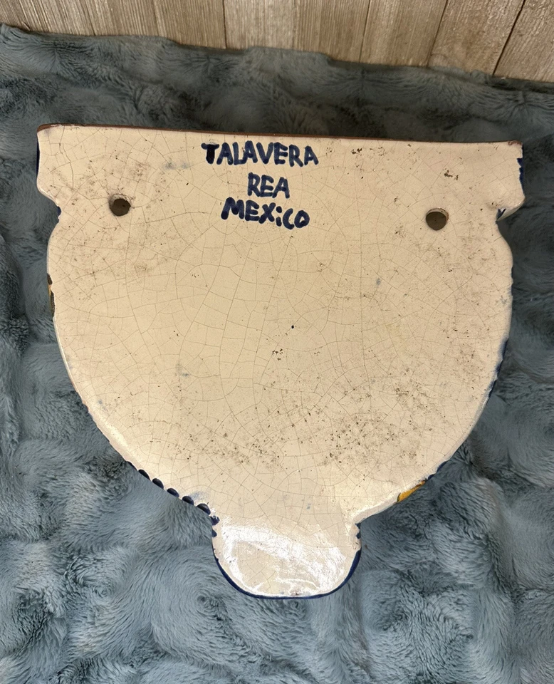 TALAVERA argila mexicana pendurada na parede bolso peixe natação colorido vibrante em excelente estado usado - Imagem 4 de 4