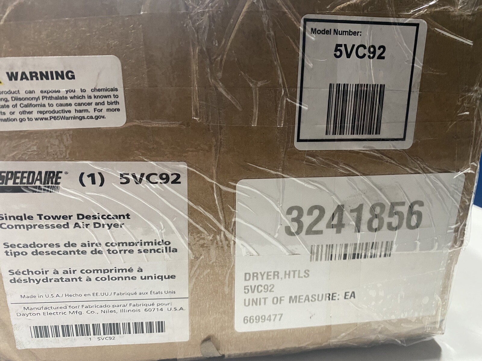 Speedaire 5Vc92 Dryer,Desiccant