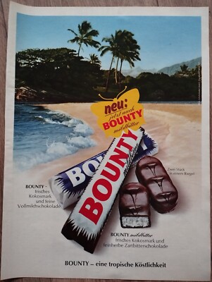 ORIGINAL REKLAME WERBUNG 1973  BOUNTY - eine tropische Köstlichkeit