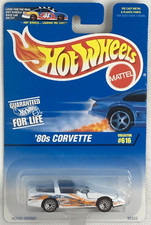 1997 Hot Wheels Main line 80's Corvette Silver WSP Wheels Collector #616 95522