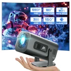 Mini Projector with WiFi and Bluetooth, 180°Adjustable Stand Portable Projector