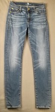 7 for All Mankind Jeans Women's 27 Blue "The Skinny" Stretch Cotton Blend