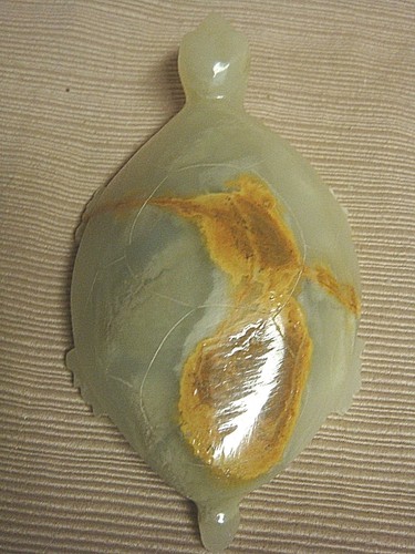 Hand Carved Alabaster / Quartz TURTLE - 3" x 5" - Picture 2 of 8