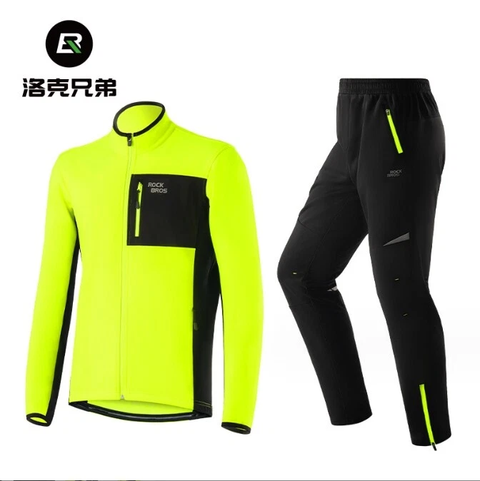 Ветрозащитный теплый длинный рукав длинные брюки костюм открытый Велоспорт Джерси - Изображение 2 из 4