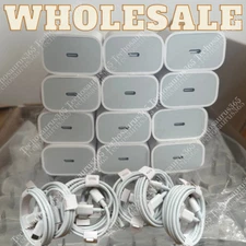 For iPhone 14 13 12 11 iPad XR 20W USB C Power Adapter PD Fast Charger Cable Lot