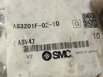Lot of 10 SEALED BAG SMC Flow Control Valve  AS3201F-02-10 NEW FREE SHIP  LOC M1