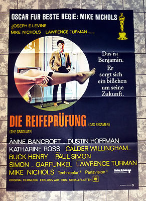 REIFEPRÜFUNG / The Graduate * A1-FILMPOSTER German 1-Sheet ´68 Hoffman, Bancroft
