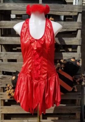 red latex dress devil costume Halloween Devil Woman Red Latex Costume Stock Photo 2689398747