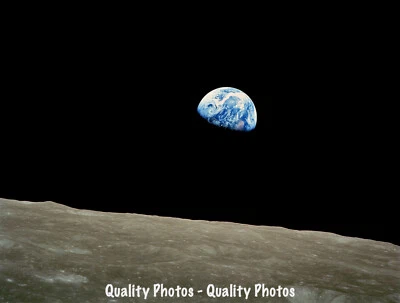 GOODS GALORE Earthrise 8.5x11" Photo Print Earth Rising Over Lunar Landscape NASA Apollo 8