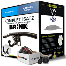 Anhängerkupplung BRINK abnehmbar für VW T5 +E-Satz (AHK+ES)