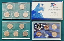 2004 State Quarter PDS Set  Proofs with BU P&D! 15 Coins!  NV NE CO ND SD! Z8