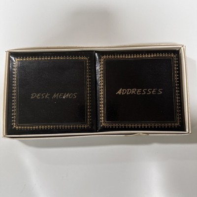 Memos & Addresses Black And Gold Desk Set VINTAGE