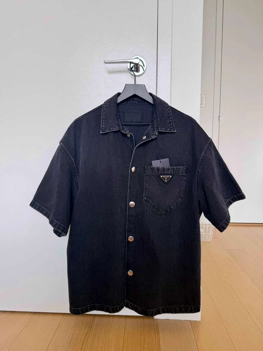 PRADA Cotton Short Sleeve Casual Button-Down Shirts for Men for
