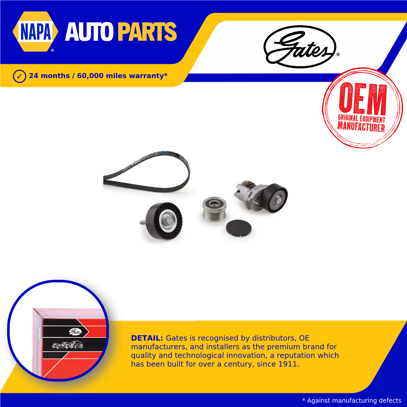 Drive Belt Kit fits AUDI A3 8P1, 8P7, 8PA 1.4 1.6 03 to 13 CAXC Set Gates New